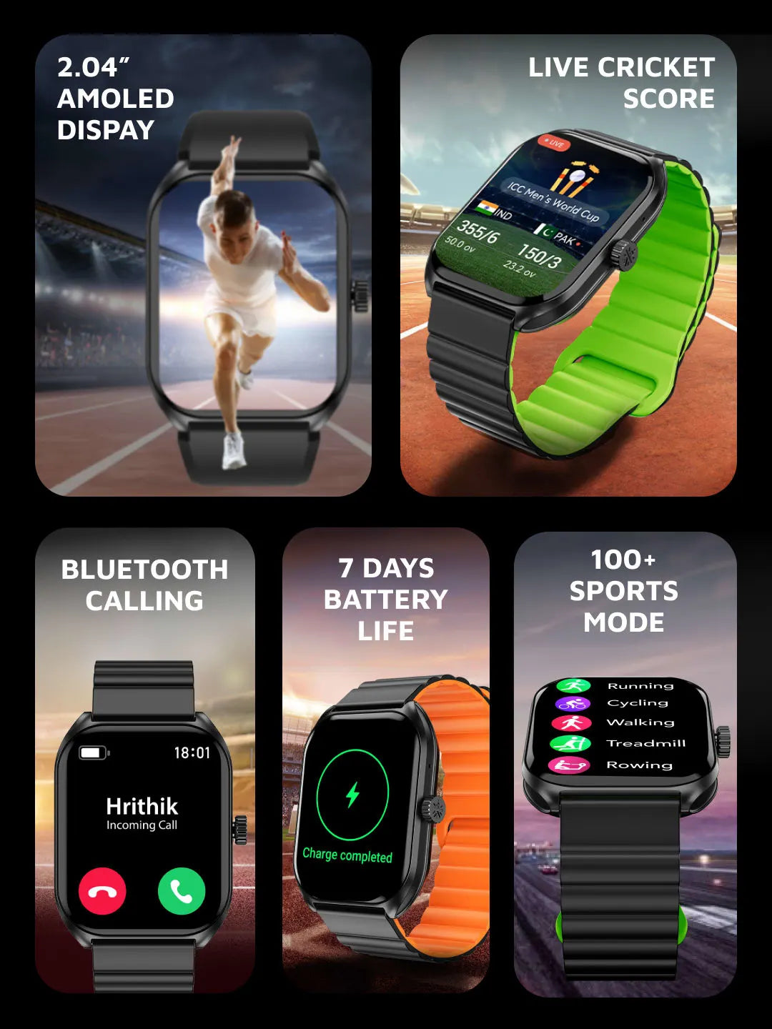 CULTSPORT Ace X1 2.04" AMOLED Smartwatch