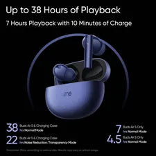 Realme Buds Air 5 Truly Wireless Earbuds – 50dB ANC, 38H Playtime, 12.4mm Bass Driver (Deep Sea Blue)