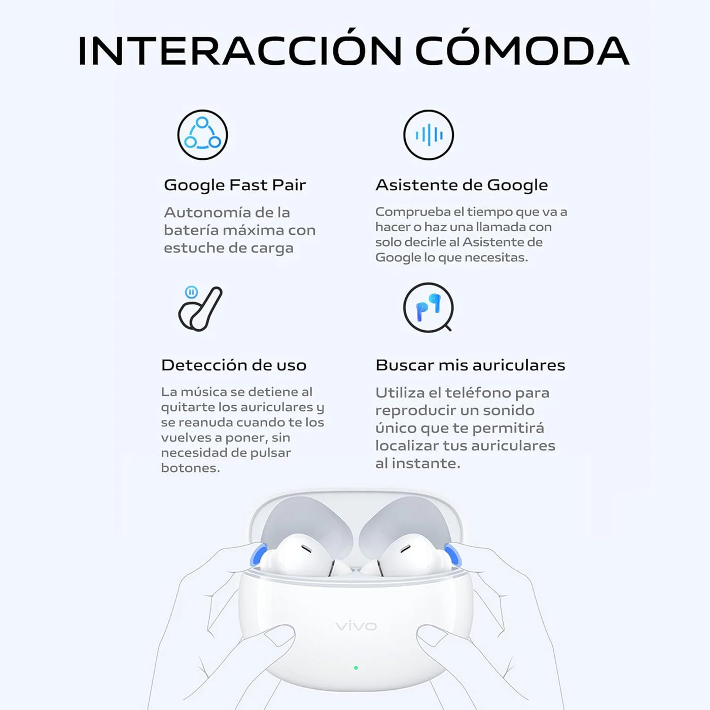 vivo TWS 3e, Wireless Bluetooth Headphones, ANC, Noise Cancelling, 42H Battery Life with Quick Charge, Dual Device Connection, 88ms Low Latency for Gaming, IP54 - Unboxed