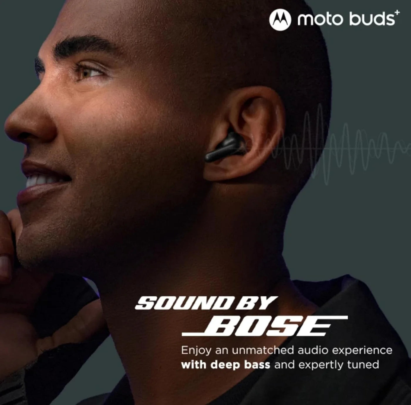 Moto Buds+| Sound by Bose, Dual Dynamic Drivers, 48dB ANC, Head Tracking Bluetooth Headset (True Wireless)-Unboxed