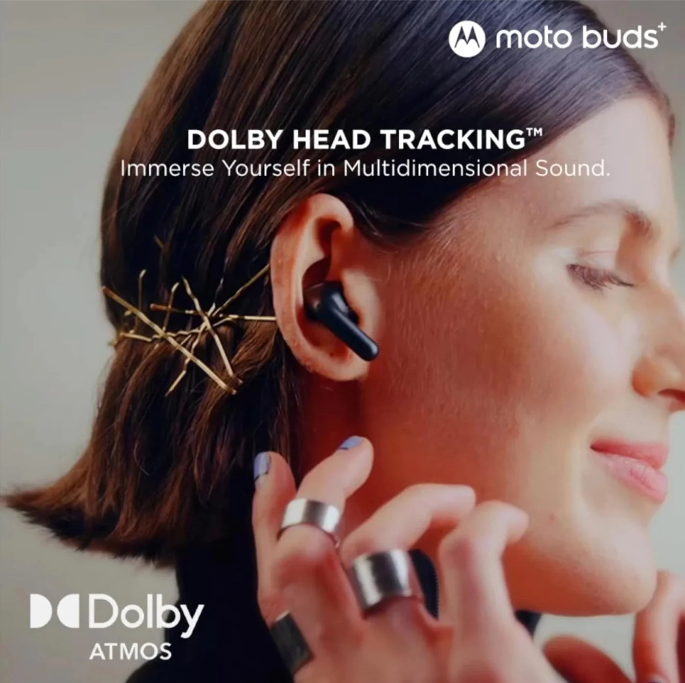 Moto Buds+| Sound by Bose, Dual Dynamic Drivers, 48dB ANC, Head Tracking Bluetooth Headset (True Wireless)-Unboxed
