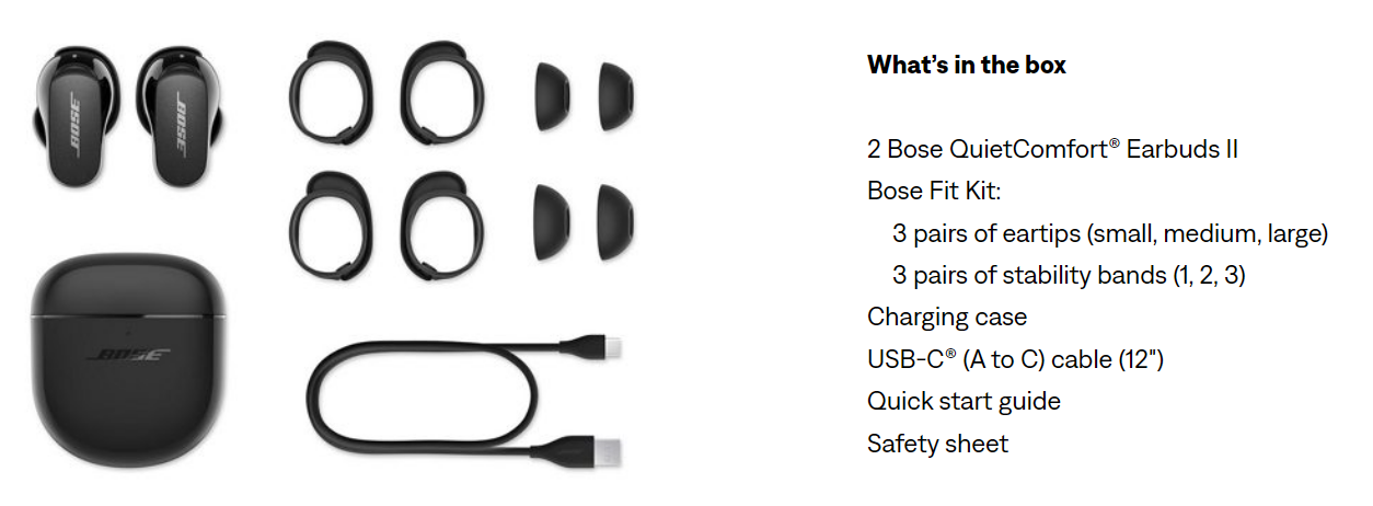 Bose New QuietComfort Earbuds II Wireless Bluetooth Worlds Best Noise Cancelling in-Ear Headphones with Personalized Noise Cancellation Triple Black - Unboxed