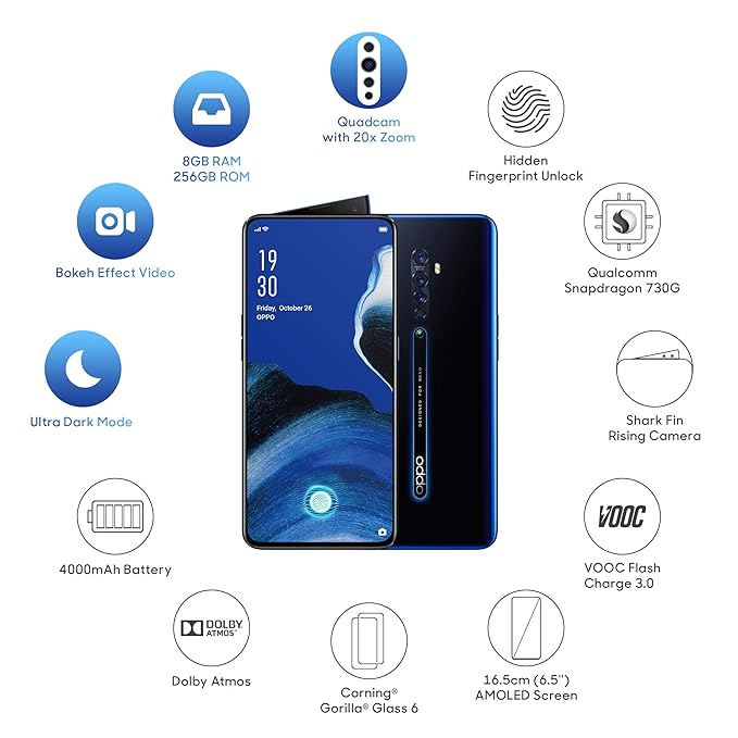 OPPO Reno2 (Luminous Black, 8GB RAM, 256GB Storage)